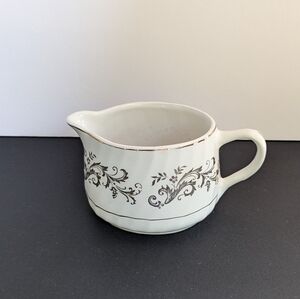 Vintage Creamer White Gold Swags Leaves Cream Pitcher